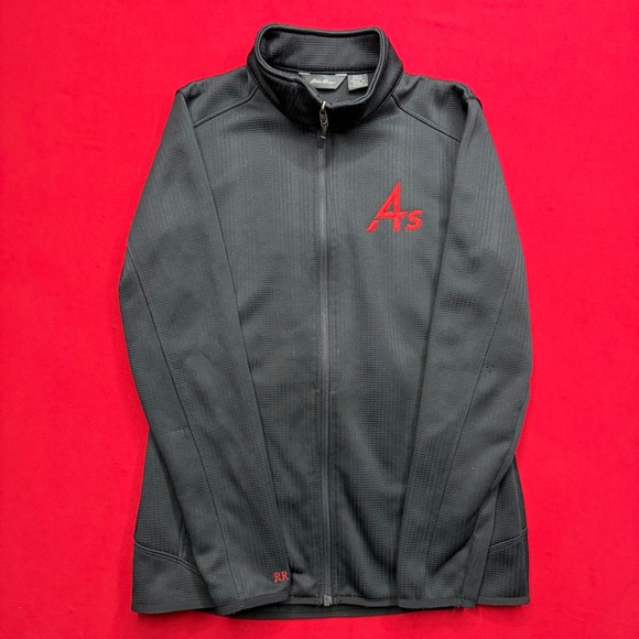 Eddie Bauer Other - Eddie Bauer Mens Black Full Zip Fleece Jacket Textured Waffle Knit Size Medium